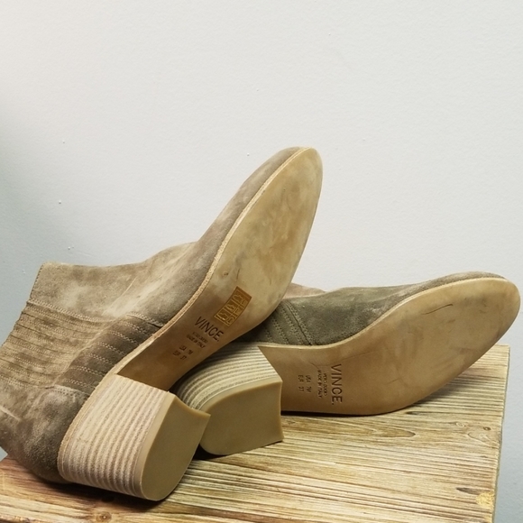 Vince. Haider Sport Suede Ankle Bootie Beige - Picture 5 of 8